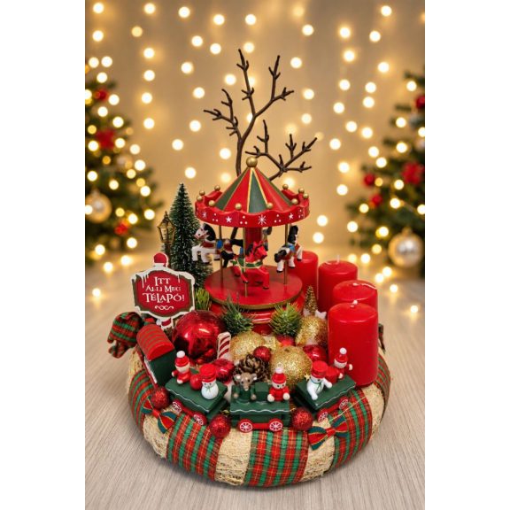 Adventi koszorú körhintás